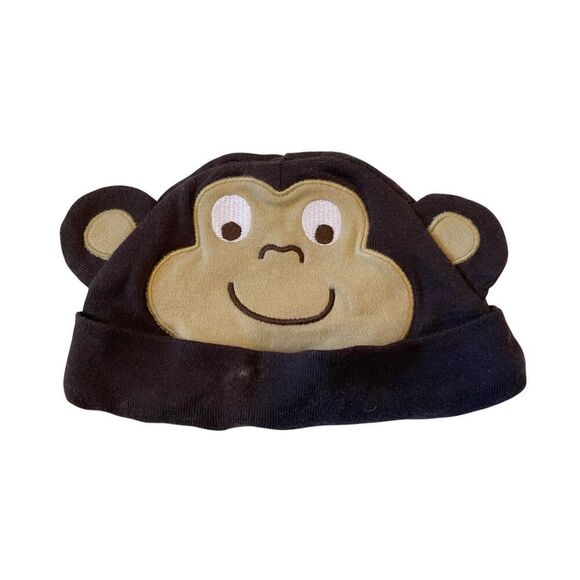 Carters Monkey Baby Beanie Hat Infant 3 Months Animal Jungle Unisex Cat - Picture 1 of 7